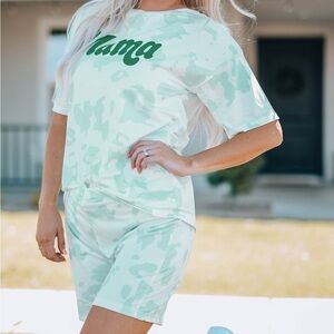 Women Printed Letter Graphic Lounge Set
